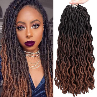 Cross-border European and American temu hot dirty braids wig braids crochet hair extension Gypsy Locs hair gypsy 18 inch
