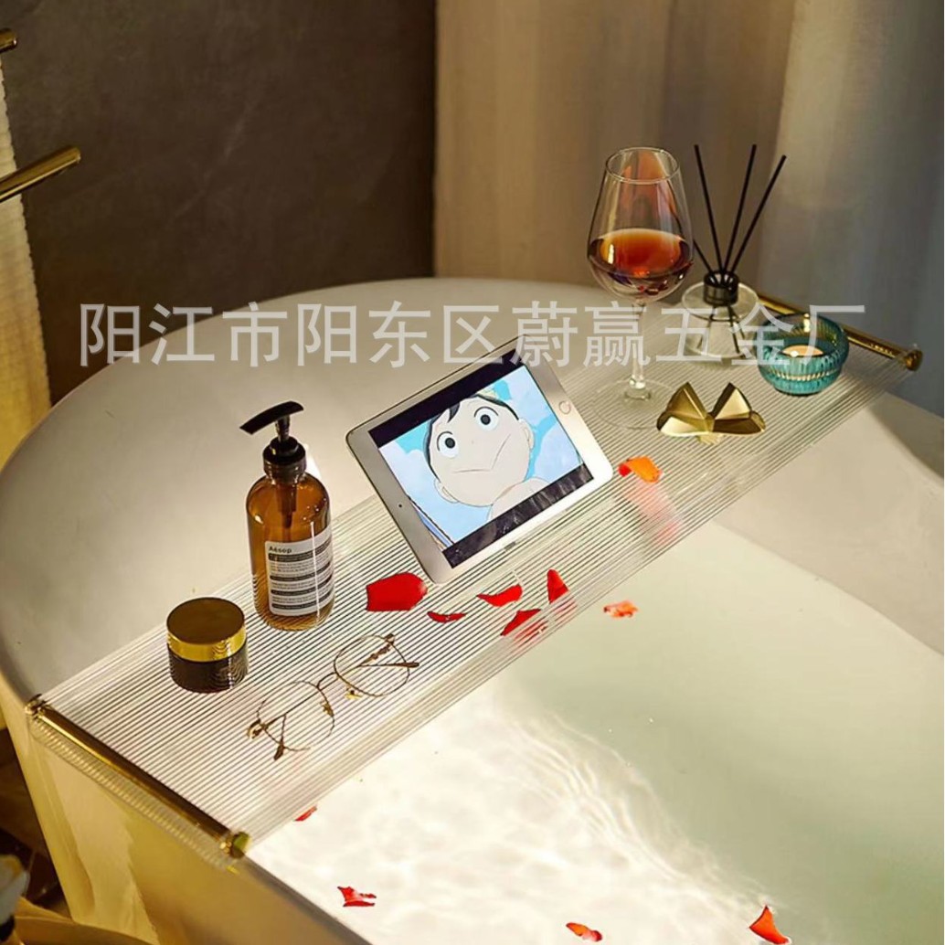 Baño bañera rack de almacenamiento baño bañera acrílico rack de almacenamiento Internet celebridad soporte baño rack