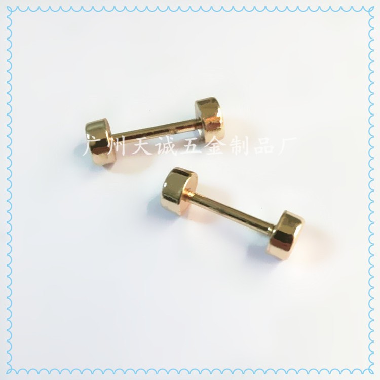 厂家供应女包包五金 锌合金小车轮*杠铃/哑铃 广州箱包五金配件