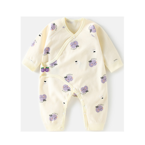 Baby jumpsuit pure cotton long-sleeved newborn clothes for full-month female and male babies boneless rompers spring and autumn styles