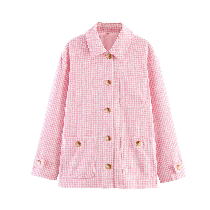 Cross-Border Women's Clothing Manufacturer Wholesale 2026 Aliexpress Hot-Selling Fashion Tweed Jacket with Pocket Accents