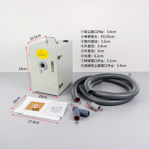 Dental technician vacuum cleaner, single or double hole gold-plated CNC dual impeller vacuum cleaner, denture factory laboratory use