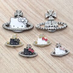 かわいいアニメにはケイティ猫星土星合金アクセサリーdiy髪飾り携帯ケースアクセサリーが入っています