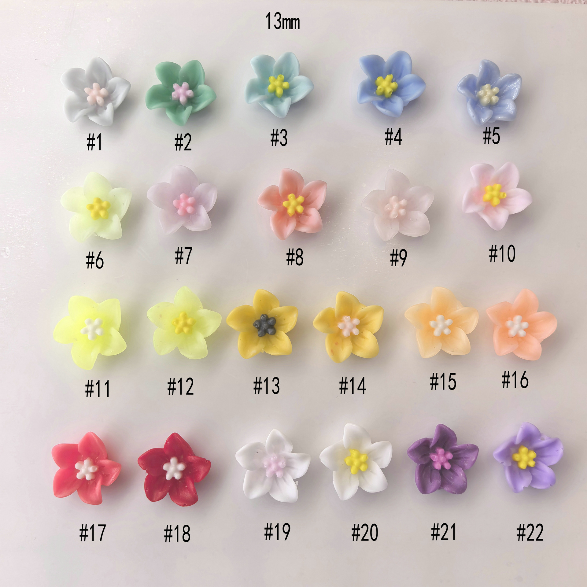 树脂配件新款百合五瓣花美甲DIY手机壳奶油胶发夹发饰配件批发