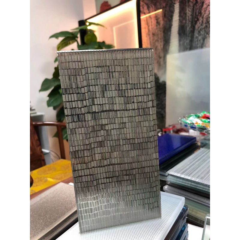 Luxury long-wave glass partition, wrought iron screen, custom-made stainless steel screen for office, living room, modern entrance foyer screen