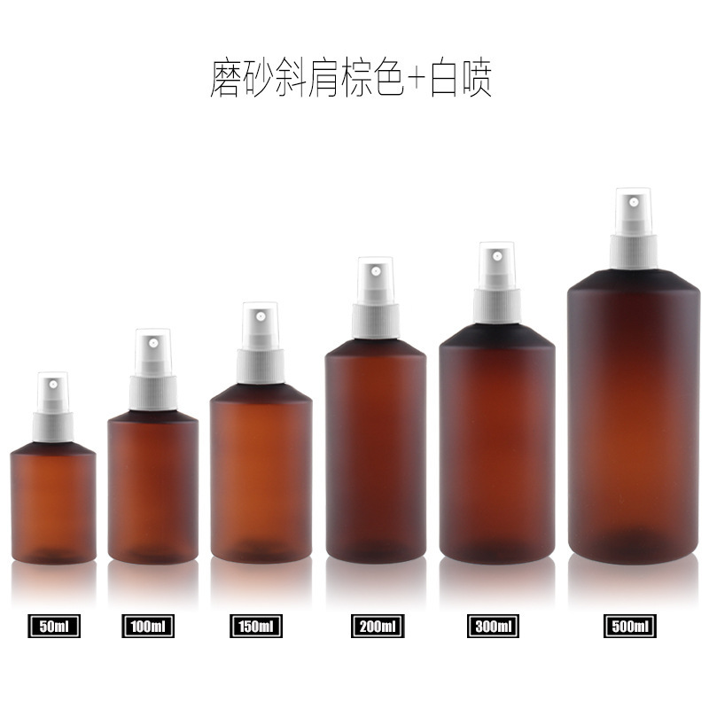 メーカー直供50ml-500mlの緑色の茶色のつや消しの肩のpetの純露の瓶の現物|undefined