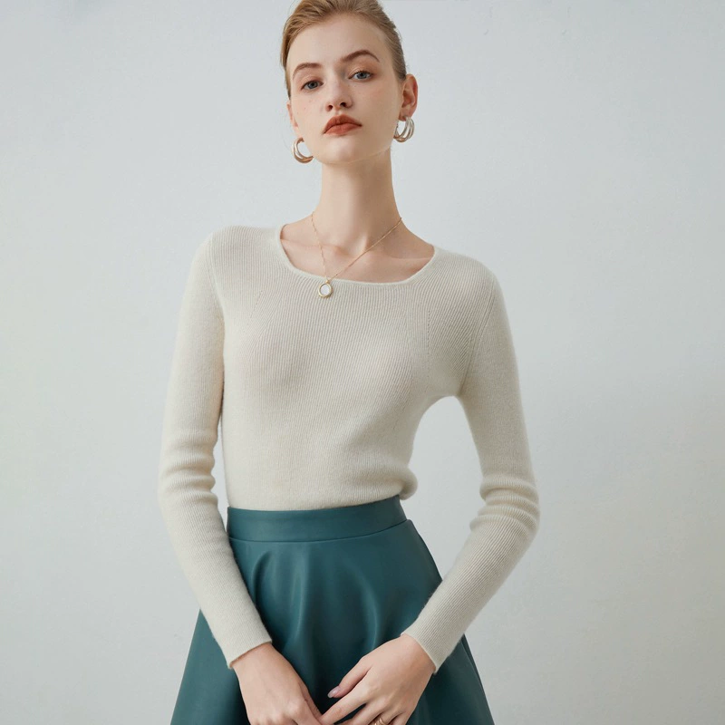 Новый кашемировый свитер с квадратным вырезом женский кашемировый свитер с низким вырезом