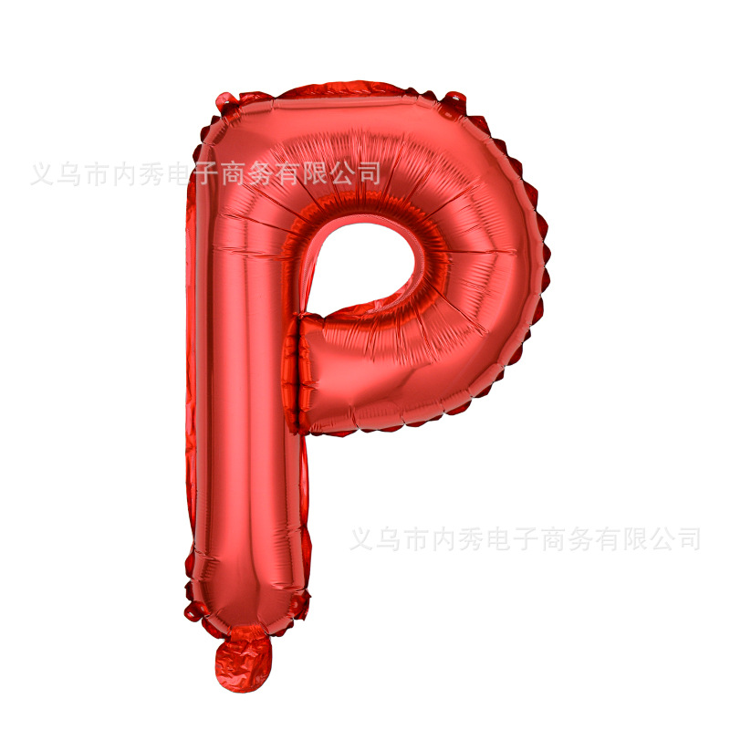 Estilo americano Delgado 16 pulgadas inglés carta globo pequeño tamaño A- Z cumpleaños boda habitación decoración aluminio película globo al por mayor