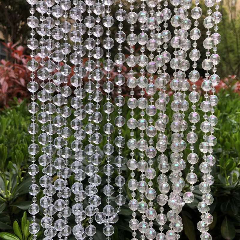Wedding Hotel Bead Curtain Props Fashion Wedding Round Bead Chain Crystal Tree Decoration DIY Door Curtain Partition Curtain