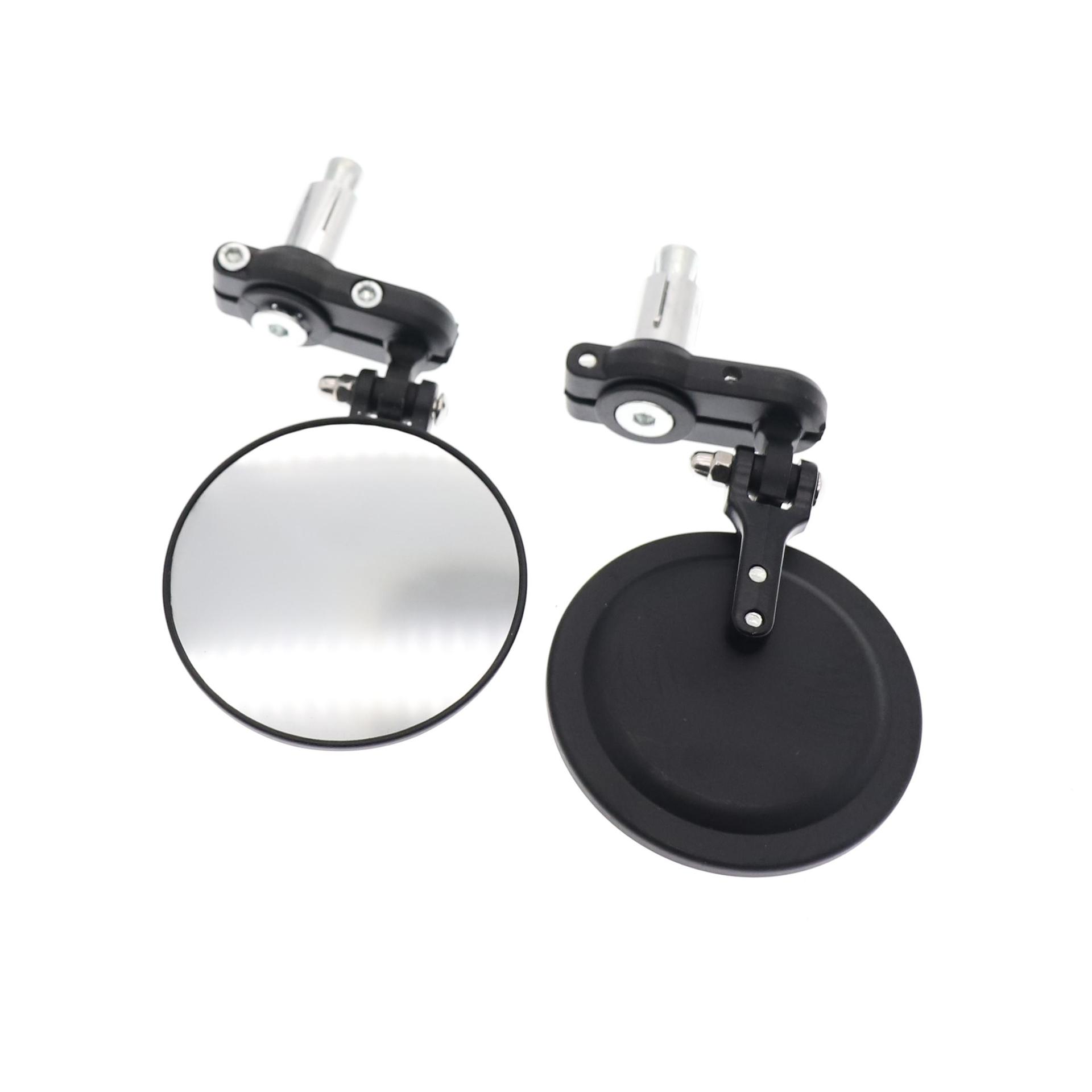 Espejo retrovisor modificado para motocicleta Espejo pequeño redondo para automóviles eléctricos Espejo de mango plegable retro general para Harley