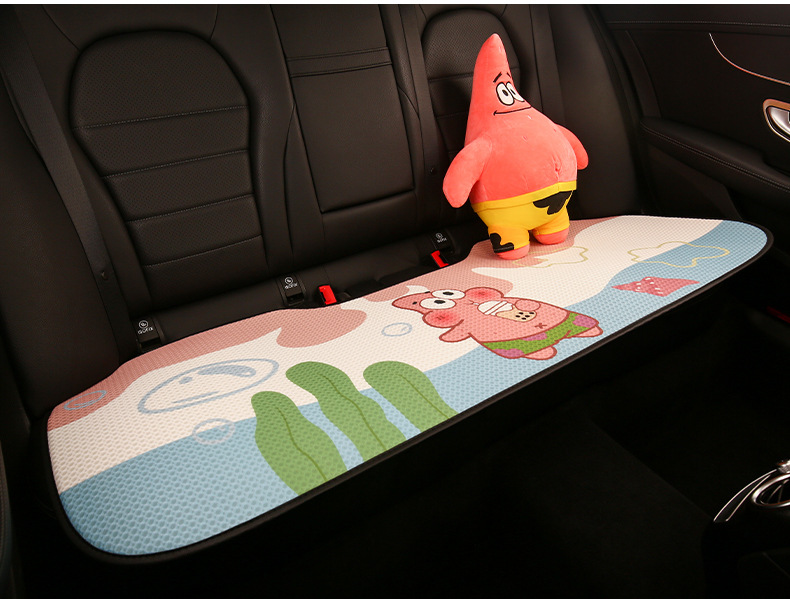 Patrick Star Cartoon Car Seat Cushion, Suitable for All Seasons, Cute Thin Breathable Seat Cover for Girls, Summer Cooling Pad with Ventilation