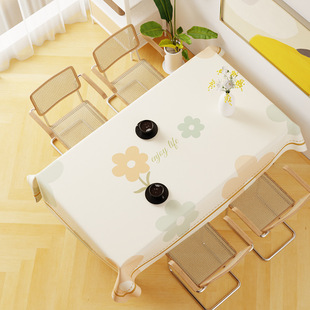Fresh Ins Tablecloth Waterproof and Oil-Proof Washable Table Mat Rectangular Tablecloth Light Luxury High-Level Coffee Table Tablecloth