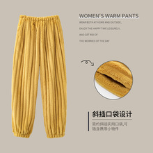 睡裤女冬珊瑚绒法兰绒长裤秋冬季大码暖暖裤冬天家居裤子加厚保暖