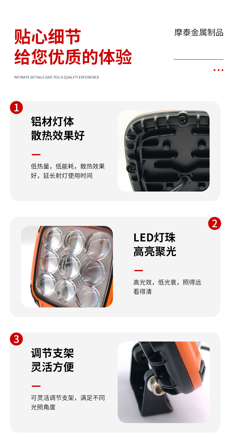 Cross-border wide-voltage external motorcycle light, white and yellow front headlight, motorcycle and electric vehicle lighting, Fengwu 9 beads