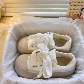 丑萌大头面包鞋女2025春秋季新款休闲百搭裙子学生鞋厚底显高板鞋