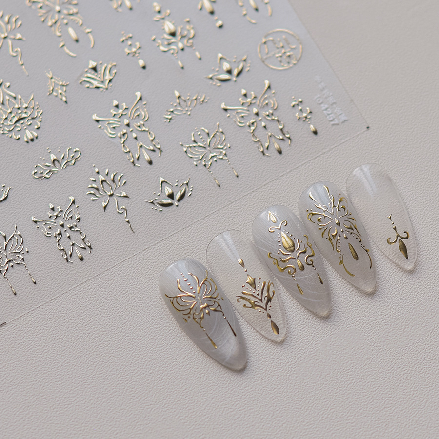 Artículo de uñas nuevo estampado pegatinas de uñas para teléfonos móviles pegatinas de uñas para niños antiguo auspicioso pegatinas de uñas