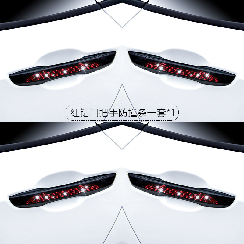 Car Door Handle Protective Film with Diamonds, Anti-Scratch Handle Sticker, Car Door Bowl Anti-Scratch Car Handle Protective Film