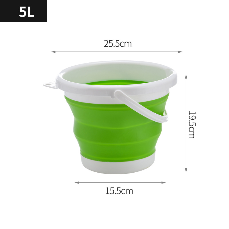Cubo plegable Cubo de limpieza portátil de limpieza de elevación de agua de almacenamiento de plástico para el hogar limpieza 3L5 L 10L pesca lavado de coches