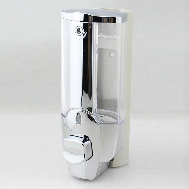En stock suministro dos en uno dispensador de jabón de prensa dispensador de jabón manual de gel de ducha de champú de gran capacidad