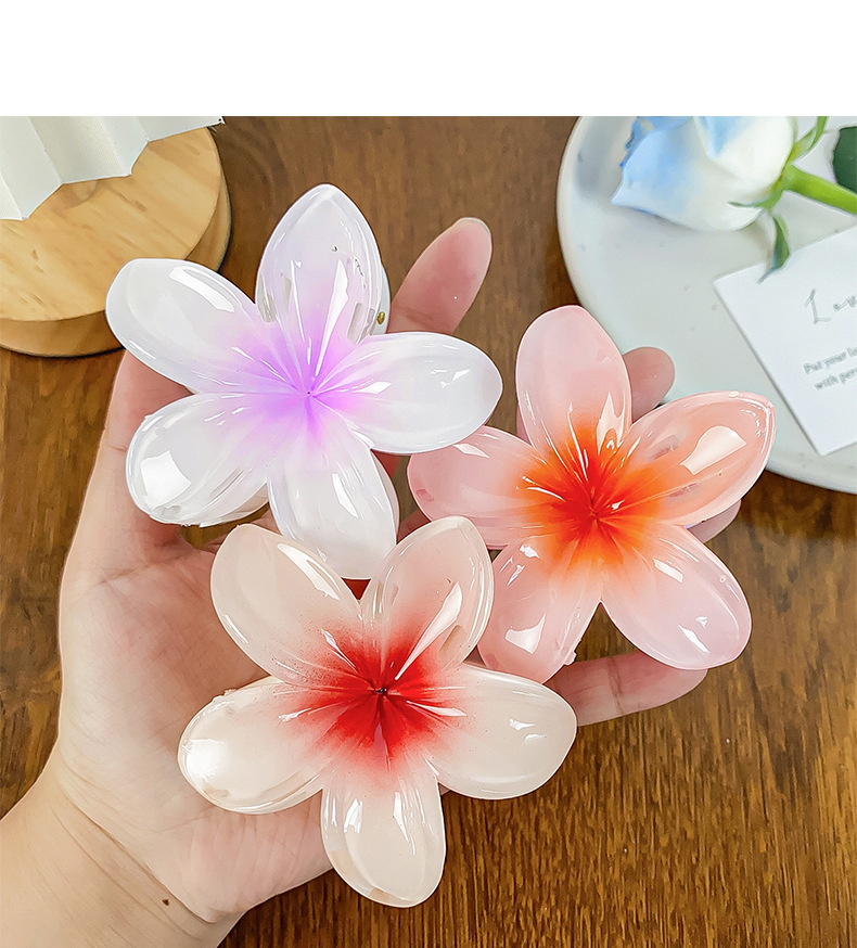 Simple Style Flower Plastic Resin Hair Claws display picture 4