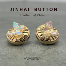 JINHAI衬衫纽扣 12mm蝴蝶AB彩亚克力锌合金 连衣裙装饰小扣子