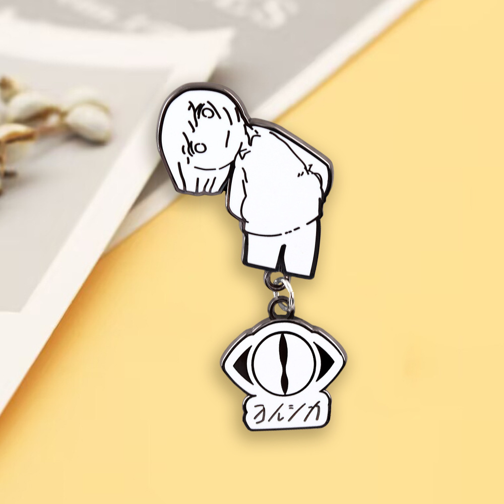 Yorushika Band Logo Badge Funny Simple Drawing Character Badge Cartoon Black and White Brooch Fan Gift