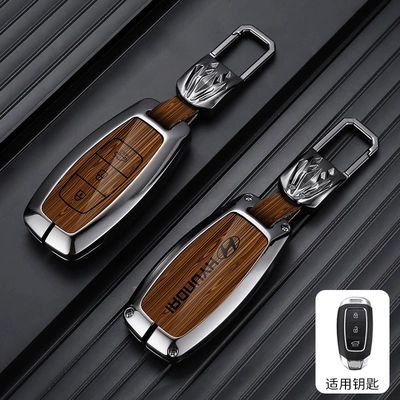 L Special Metal Car Bag — Car key bag - standard-type-a-3-button-wood-grain-brown-metal-buckle