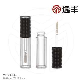 新款黑色葫芦头透明圆管唇彩管唇蜜瓶唇釉管瓶逸丰工厂批发YF2464