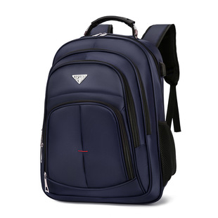 Cross-border 2024 new casual all-match solid color men's backpack large capacity waterproof Oxford cloth computer bag