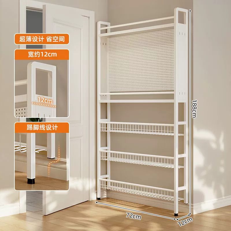 Стеллаж для хранения перфорированной доски за дверью, напольная книжная полка для хранения в спальне с узкой настенной креплением для дома
