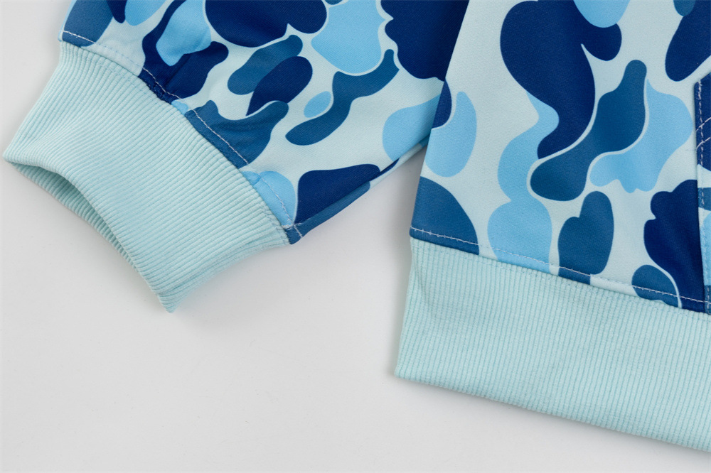 Sweat-shirt à capuche zippé style requin pour homme, style streetwear, camouflage, double capuche, broderie de lettres, veste décontractée_voghion.com