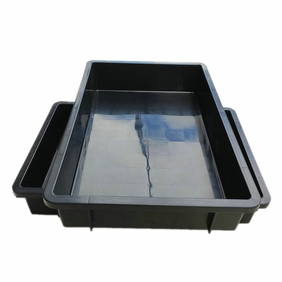 黑色防静电塑料方盘防静电周转盘抗静电电子胶盘仓储物料收纳胶盘