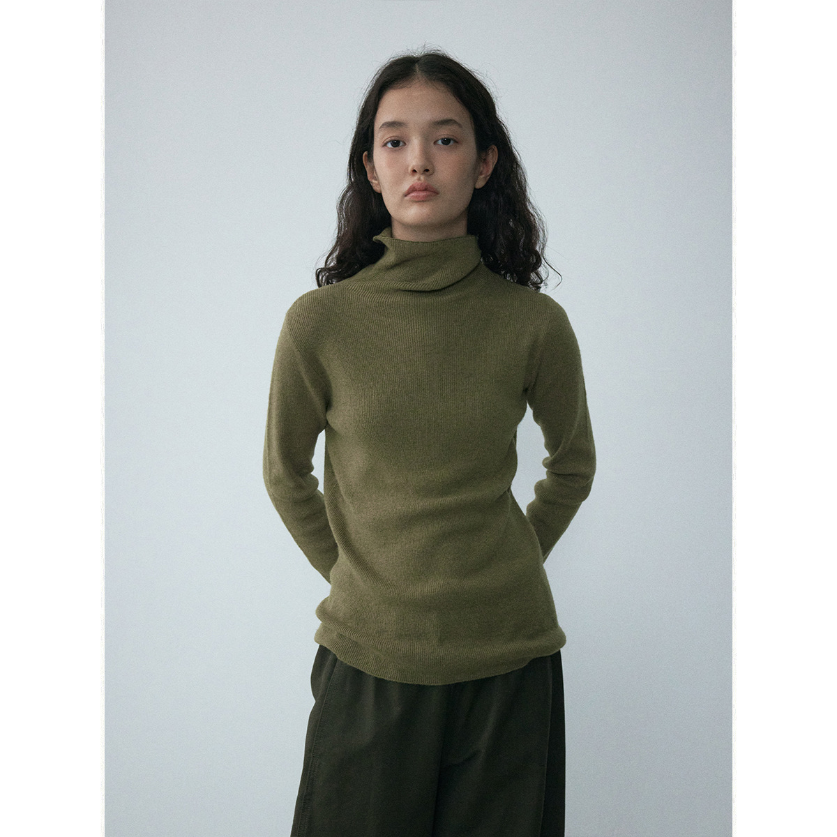 [Daihe] Autumn and Winter New Casual High Neck Easy Simple Wool All-match Slim-fit Wool Top Women's H7405