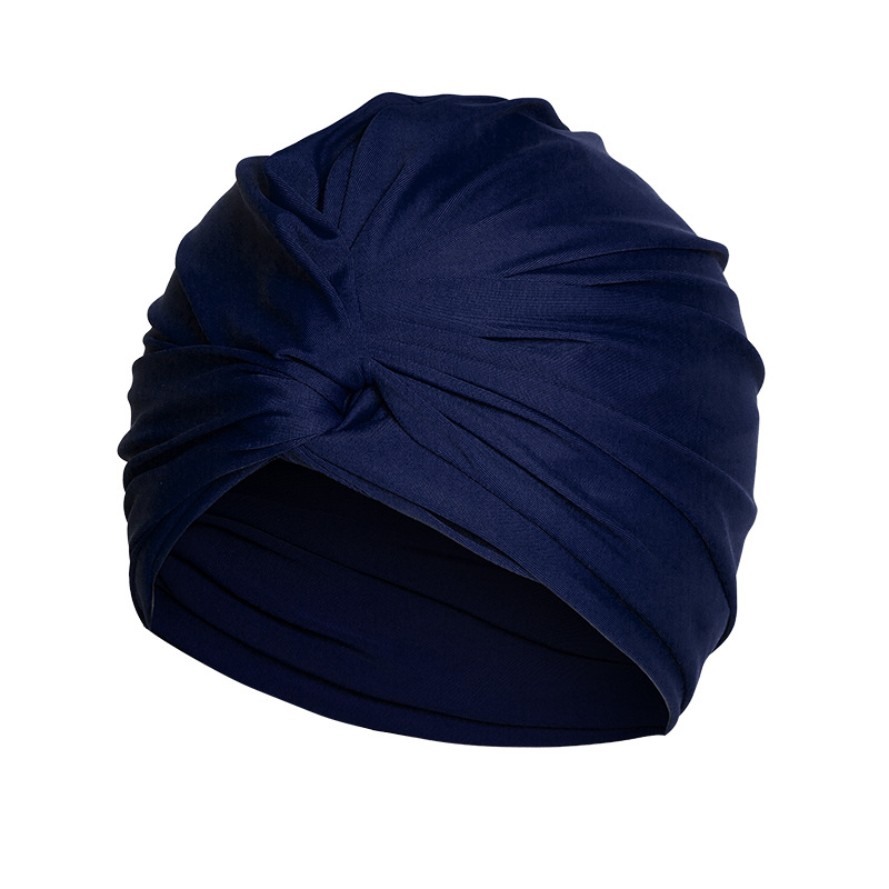 Fábrica al por mayor nuevo engrosado giro color sólido doble capa gorro de natación aguas termales playa más tamaño Pelo Largo gorro de natación de las mujeres