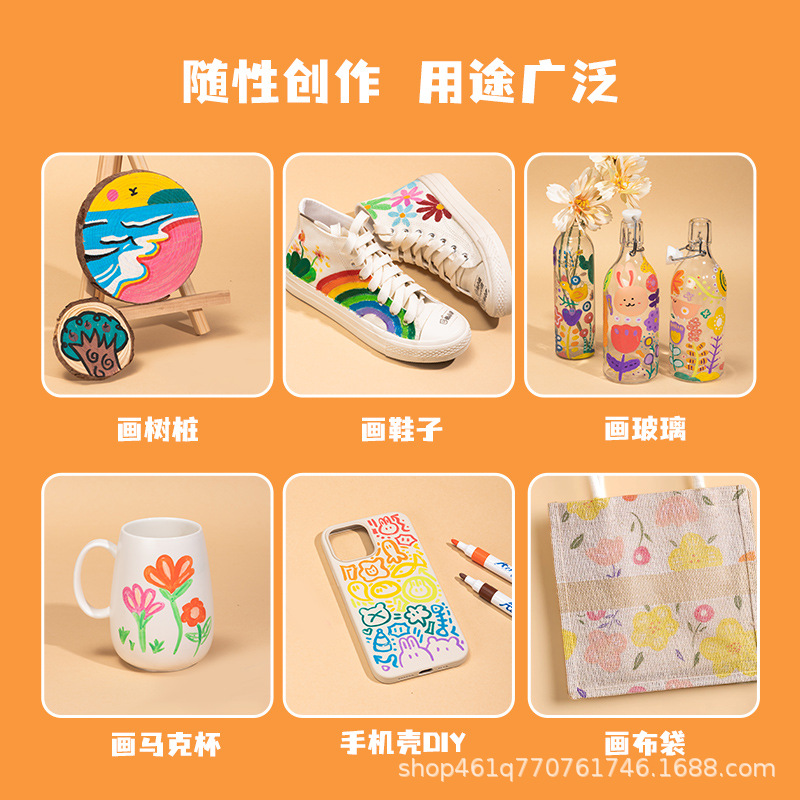 El marcador de acrílico de Délix se puede lavar con color impermeable, plegable, color no sucio, pincel de dibujo a mano para niños graffiti