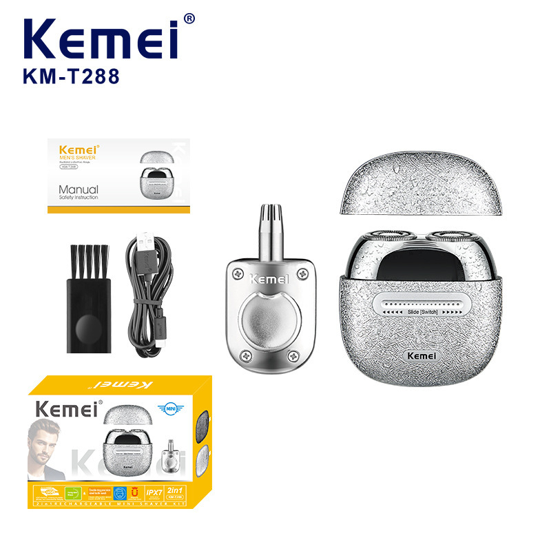 Kemei Kemei シェーバー電動ポータブル KM-T381 往復式家庭用スマート誘導シェーバー男性用|undefined