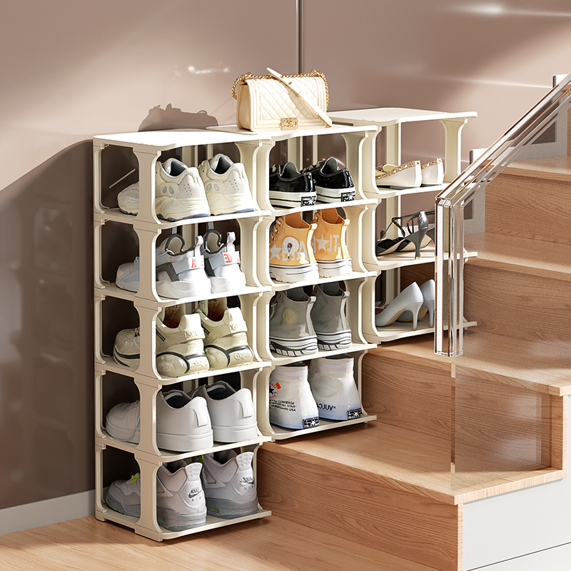 Stair Shoe Rack Stepped Multi-layer Simple Shoe Rack on Stairs Household Door Storage Shoe Cabinet Space-saving