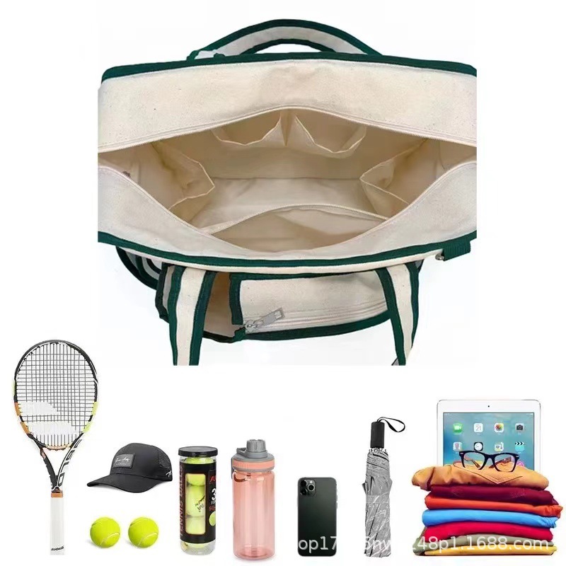야외 스포츠 대용량 테니스 가방 휴대용 크로스 바디 백 스트라이프 인쇄 휴대용 다기능 레이더 가방 아마존