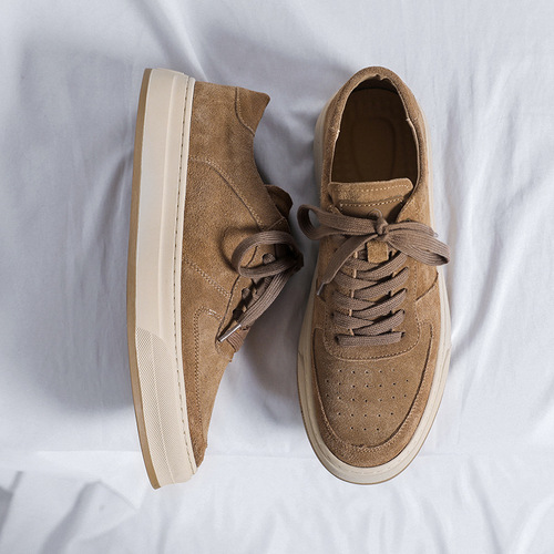Men's high-end shoes  new breathable suede casual leather shoes men's retro versatile casual sneakers 8001-R