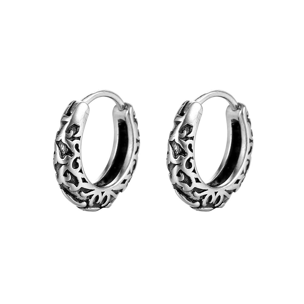 Holiday, Street Occasion 1 Piece Punk Geometric Titanium Steel Plating Men's Hoop Earrings