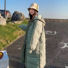 2023年新款网红羽绒棉服女中长款宽松连帽大码棉衣女冬季外套加厚