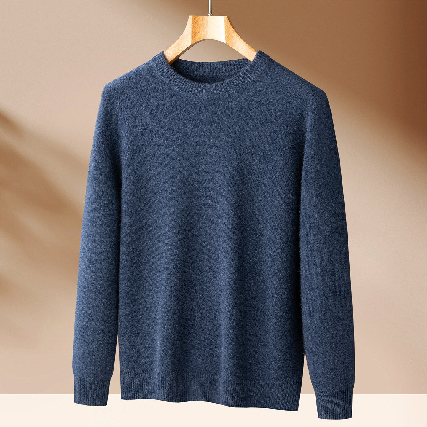 Men's Cashmere Sweater, Thickened Goat Cashmere, Round Neck, Half Turtleneck, Base Layer, Classic Versatile Loose Knit Cashmere Sweater for Men