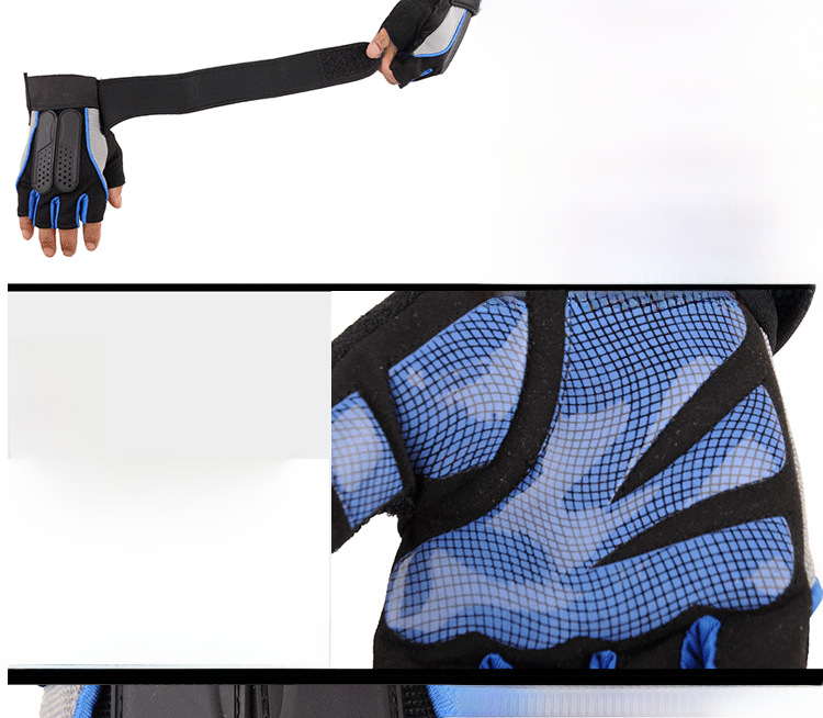 One-piece delivery men's and women's half finger sports gloves autumn and winter riding fitness lengthened wristband silicone non-slip factory wholesa_maomaolike.com
