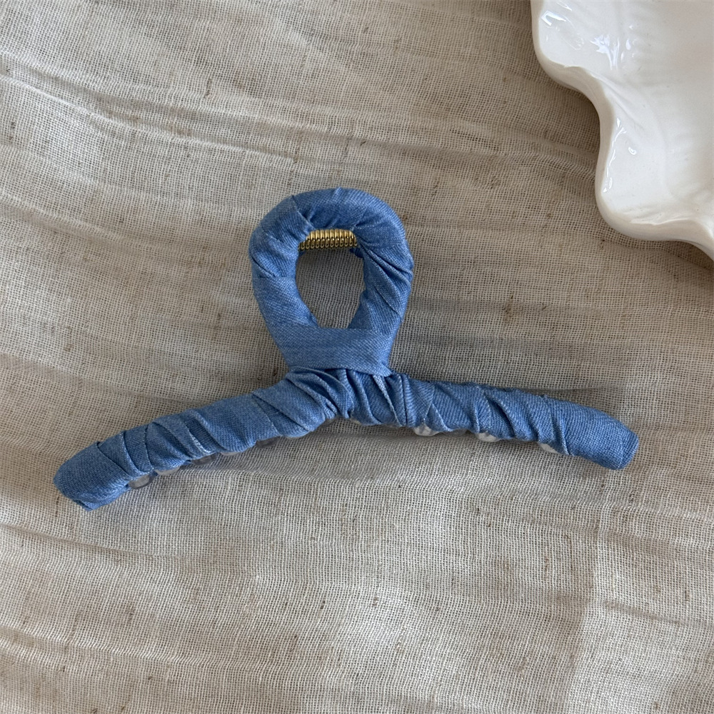 Pinza per capelli in denim alla moda fermaglio shark clip_voghion.com