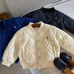 儿童韩国童装新男女童刺绣加厚棉服宝宝夹棉外套棒球服