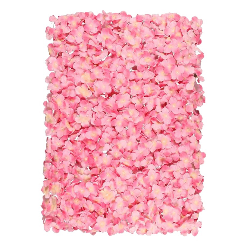 Hortensia artificial flor fila seda flor boda estudio Fondo pared boda decoración interior artificial flor pared al por mayor