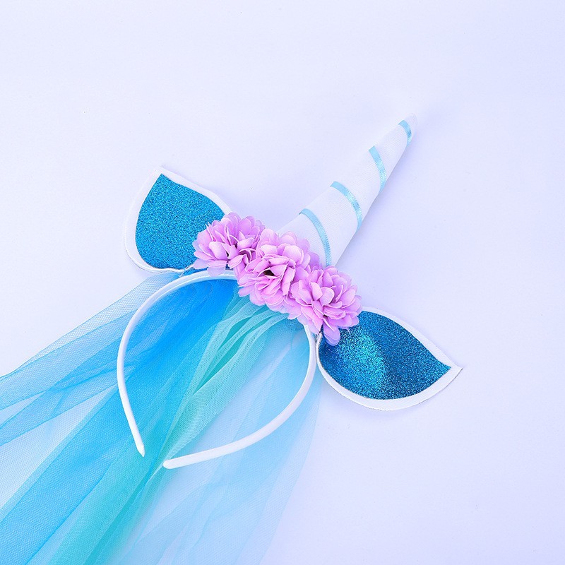 Moda creativa pony diadema unicornio partido princesa Halloween carnaval niña tocado al por mayor