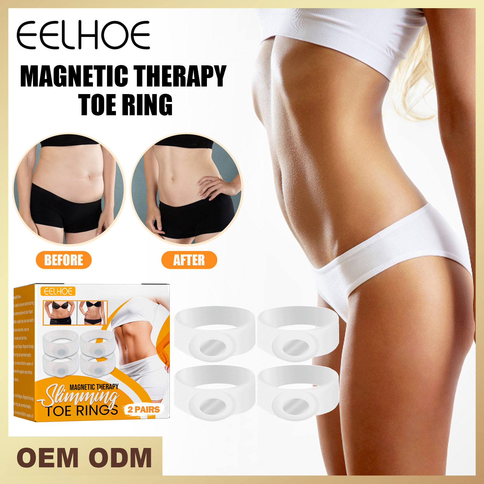 Slim  Shaping Silicone Toe Ring Abdomen and Firming the Skin, Showing a Small Waist              Smll Wist_voghion.com