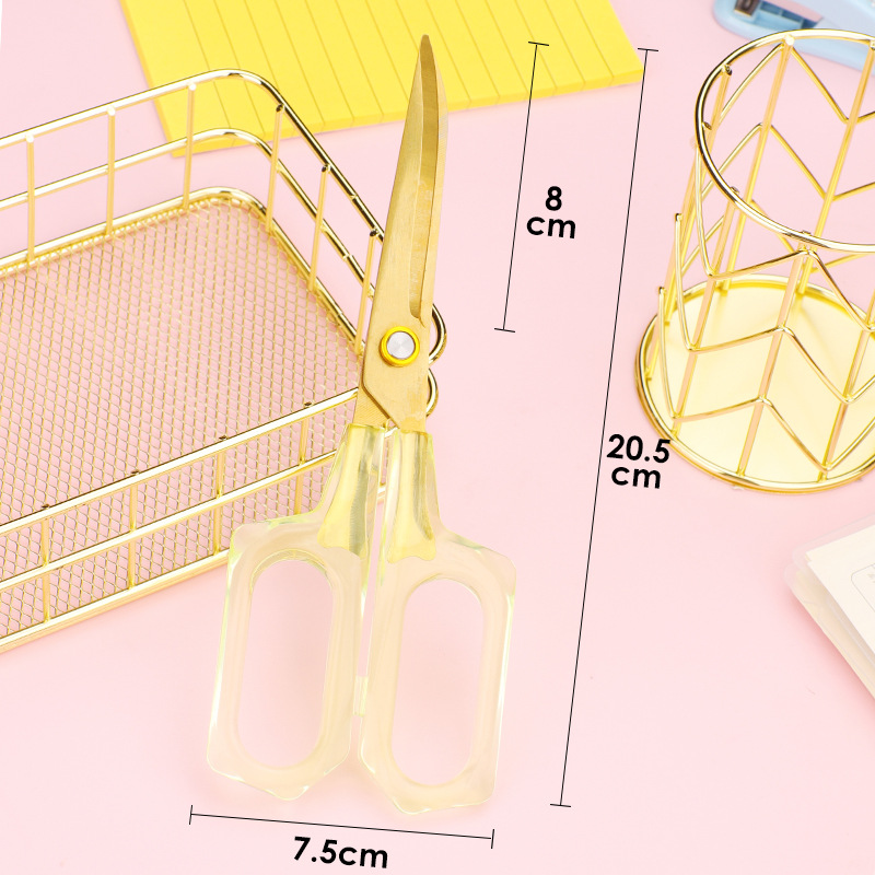 녹색 투명 손잡이 사무실 가위-큰 팔꿈치 금 (카드 포장)