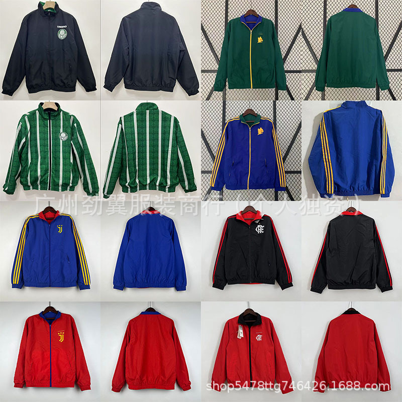 2526 New Football Uniform Windproof and Sunproof Hooded Windbreaker Pre-Game Sports Jacket Top Group Purchase Is Better